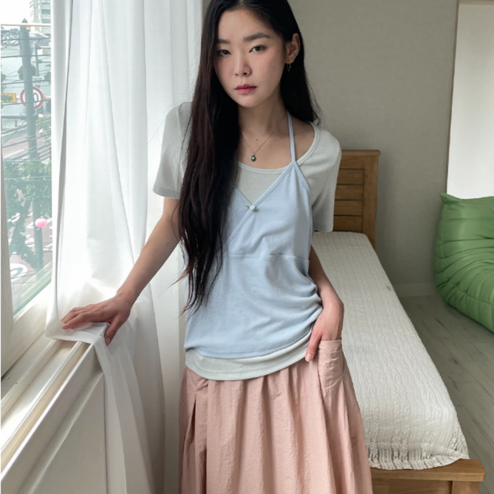 벨브 로즈 홀터 나시