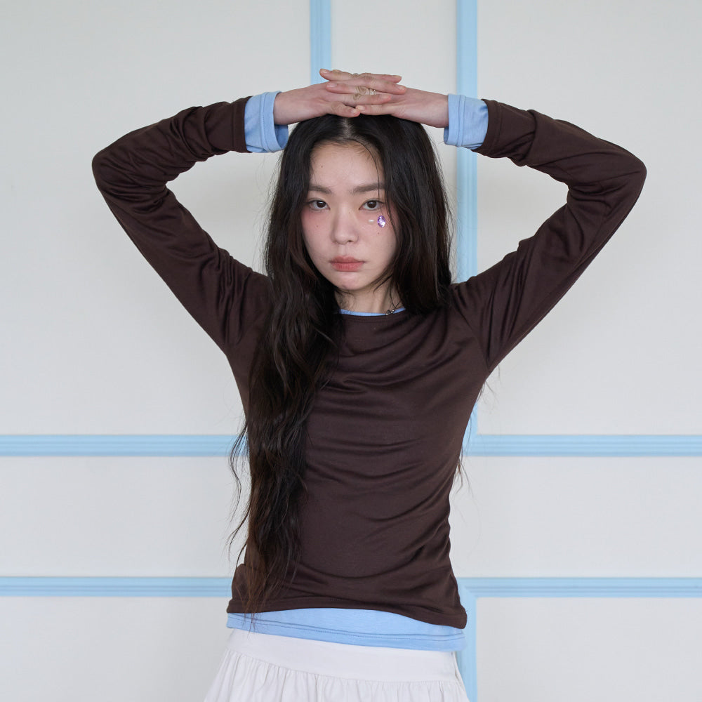 바인 레이어드 라운드 긴팔티